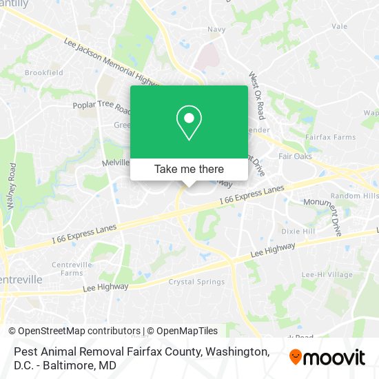 Pest Animal Removal Fairfax County map