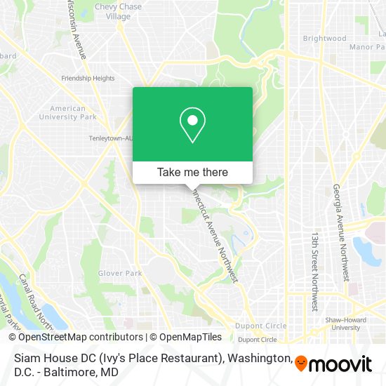 Mapa de Siam House DC (Ivy's Place Restaurant)