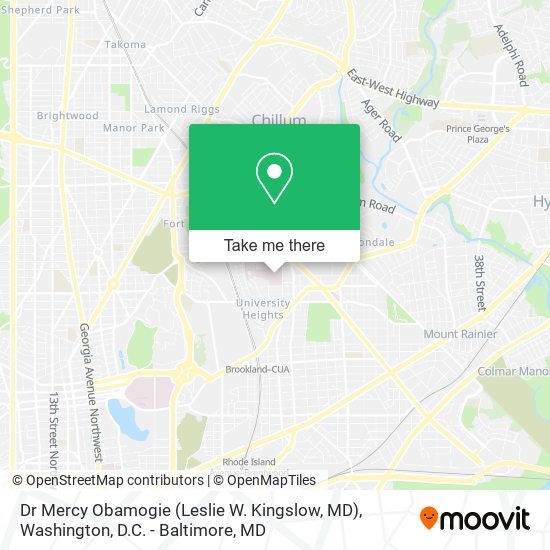 Dr Mercy Obamogie (Leslie W. Kingslow, MD) map