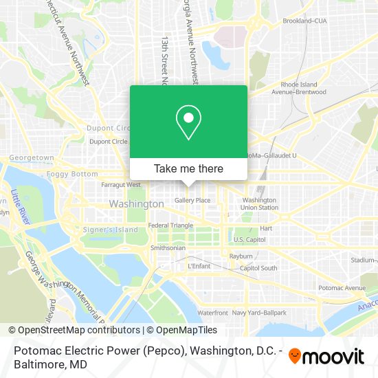 Mapa de Potomac Electric Power (Pepco)