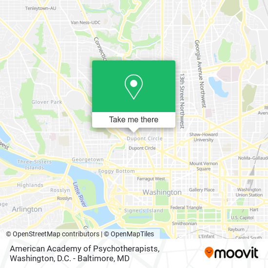 American Academy of Psychotherapists map