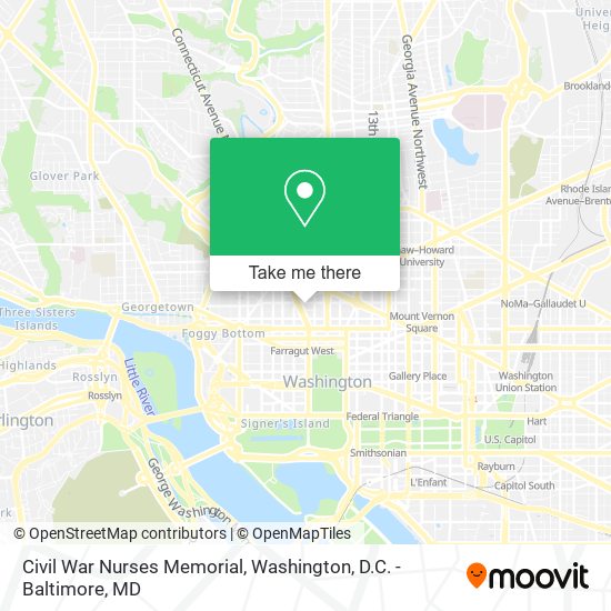 Civil War Nurses Memorial map