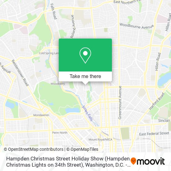 Hampden Christmas Street Holiday Show (Hampden Christmas Lights on 34th Street) map