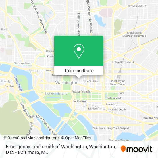 Emergency Locksmith of Washington map
