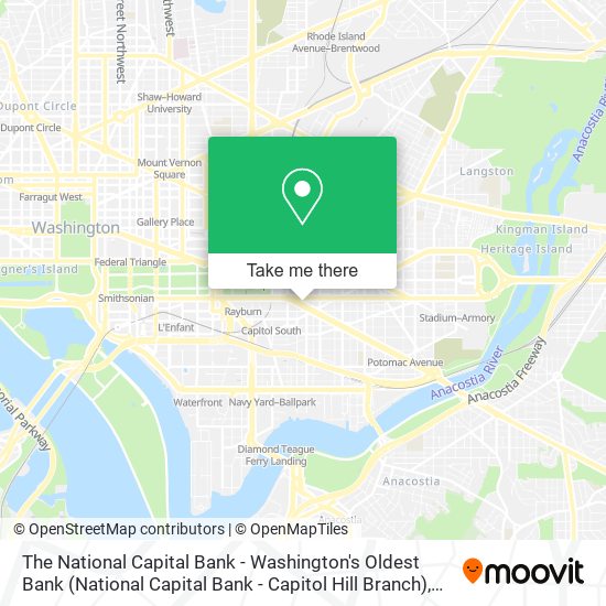 The National Capital Bank - Washington's Oldest Bank (National Capital Bank - Capitol Hill Branch) map