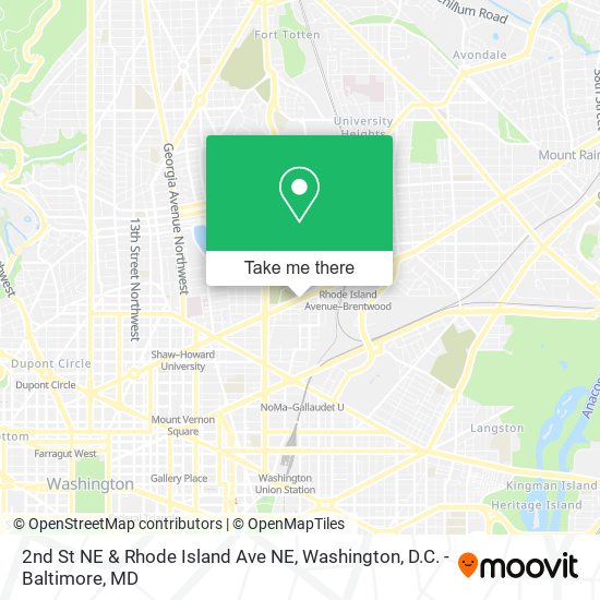 2nd St NE & Rhode Island Ave NE map