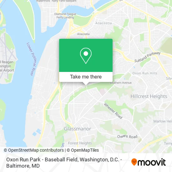 Oxon Run Park - Baseball Field map