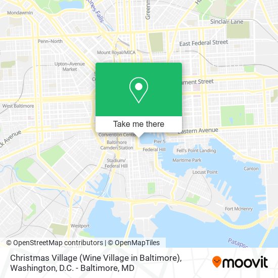 Christmas Village (Wine Village in Baltimore) map