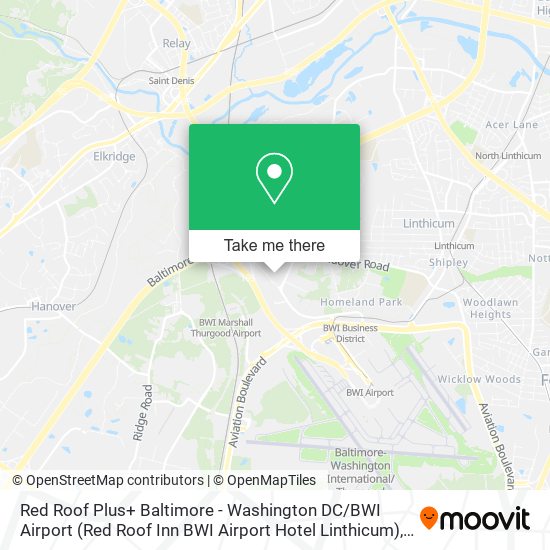 Mapa de Red Roof Plus+ Baltimore - Washington DC / BWI Airport (Red Roof Inn BWI Airport Hotel Linthicum)