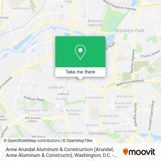 Anne Arundel Aluminum & Construction (Arundel, Anne Aluminum & Constructn) map