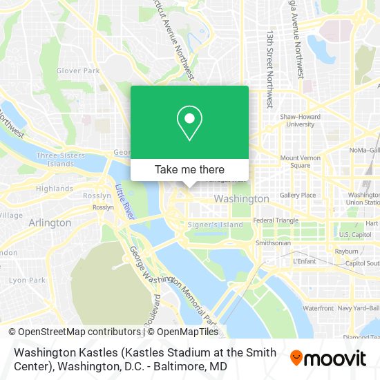 Mapa de Washington Kastles (Kastles Stadium at the Smith Center)