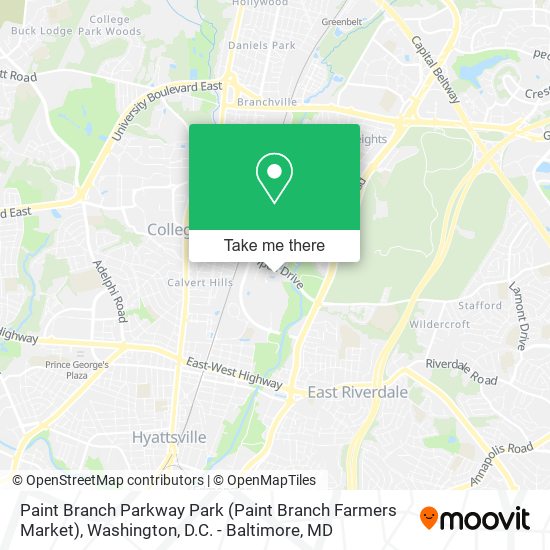 Paint Branch Parkway Park (Paint Branch Farmers Market) map