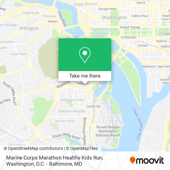 Mapa de Marine Corps Marathon Healthy Kids Run