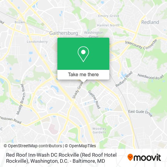 Red Roof Inn-Wash DC Rockville (Red Roof Hotel Rockville) map