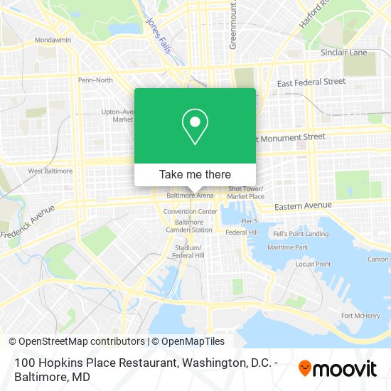 100 Hopkins Place Restaurant map