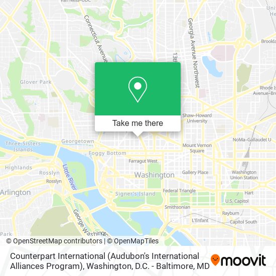 Counterpart International (Audubon's International Alliances Program) map