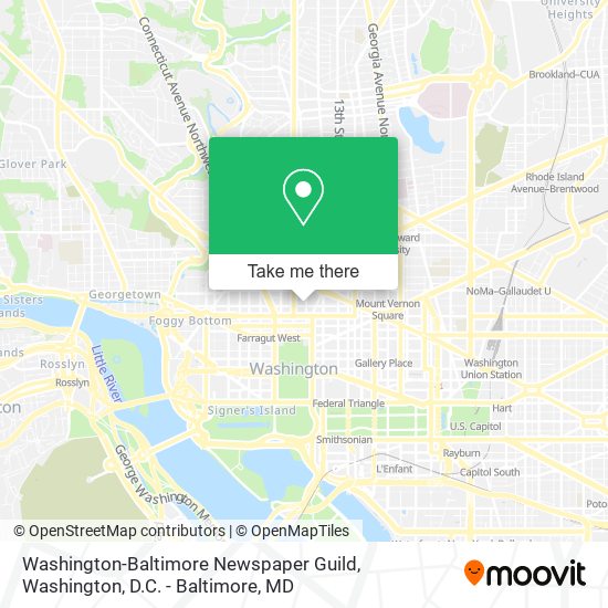 Mapa de Washington-Baltimore Newspaper Guild