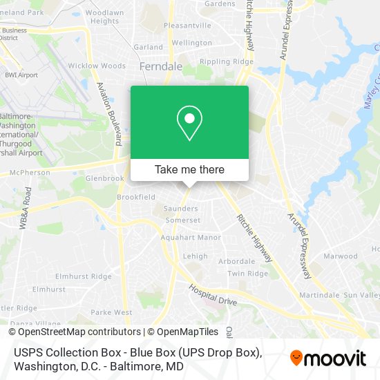 USPS Collection Box - Blue Box (UPS Drop Box) map