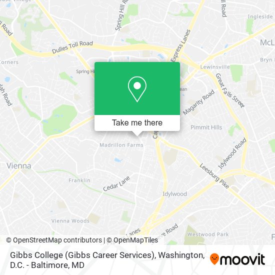 Mapa de Gibbs College (Gibbs Career Services)