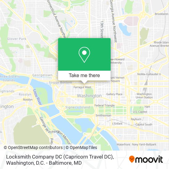 Mapa de Locksmith Company DC (Capricorn Travel DC)