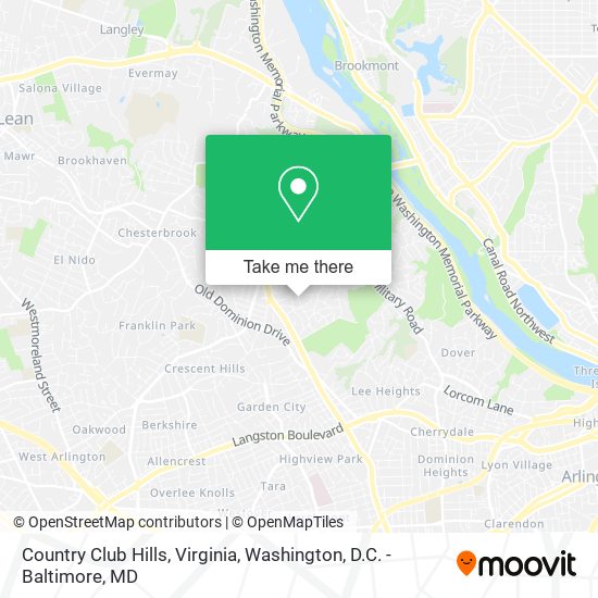 Mapa de Country Club Hills, Virginia