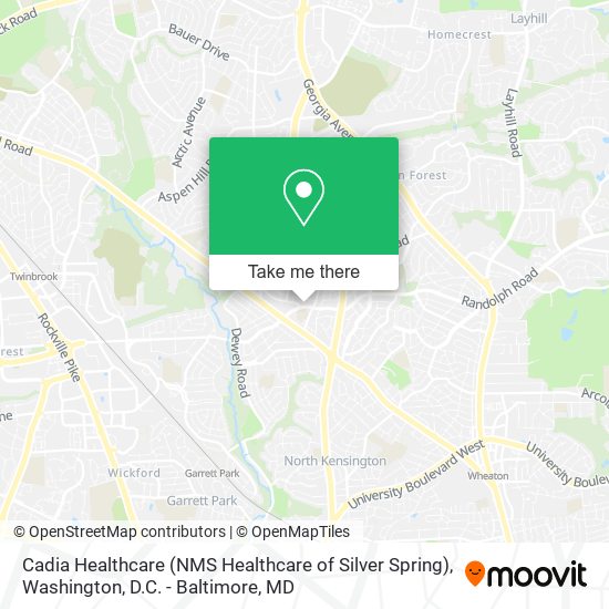 Cadia Healthcare (NMS Healthcare of Silver Spring) map