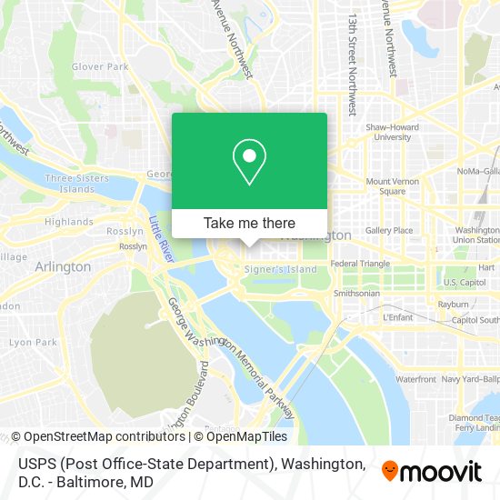 Mapa de USPS (Post Office-State Department)