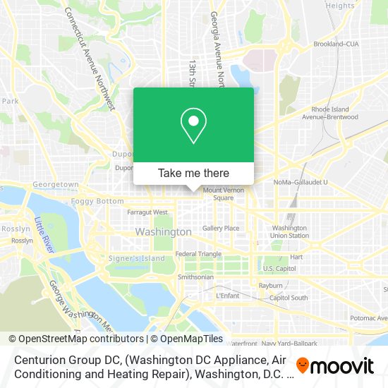 Mapa de Centurion Group DC, (Washington DC Appliance, Air Conditioning and Heating Repair)