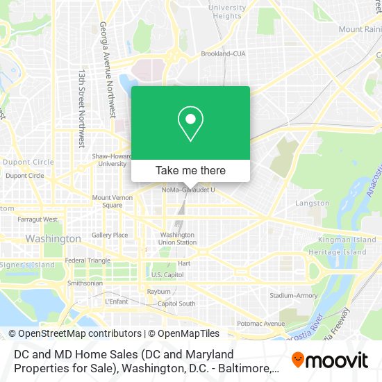 Mapa de DC and MD Home Sales (DC and Maryland Properties for Sale)