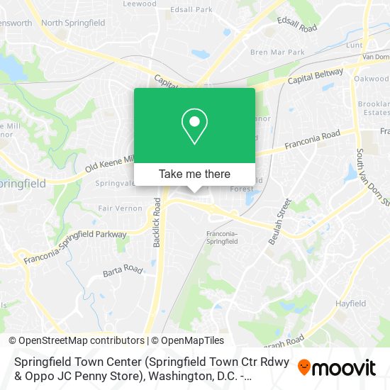 Mapa de Springfield Town Center (Springfield Town Ctr Rdwy & Oppo JC Penny Store)