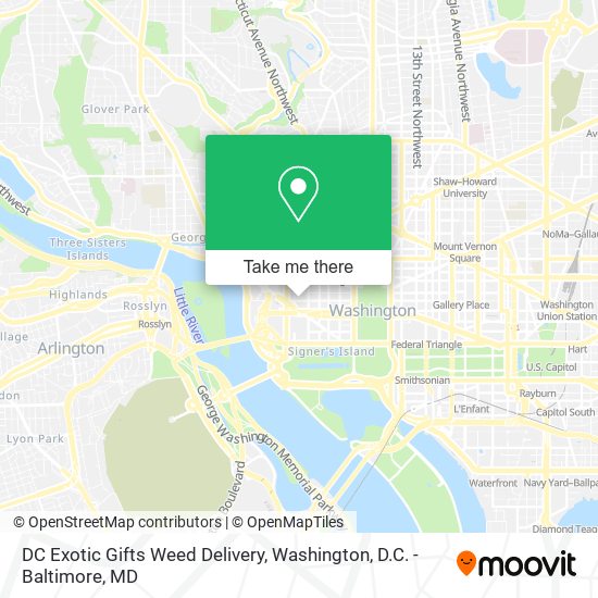 Mapa de DC Exotic Gifts Weed Delivery