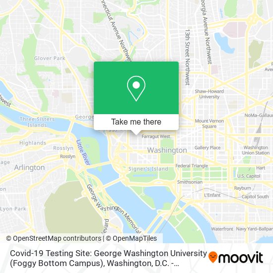 Covid-19 Testing Site: George Washington University (Foggy Bottom Campus) map