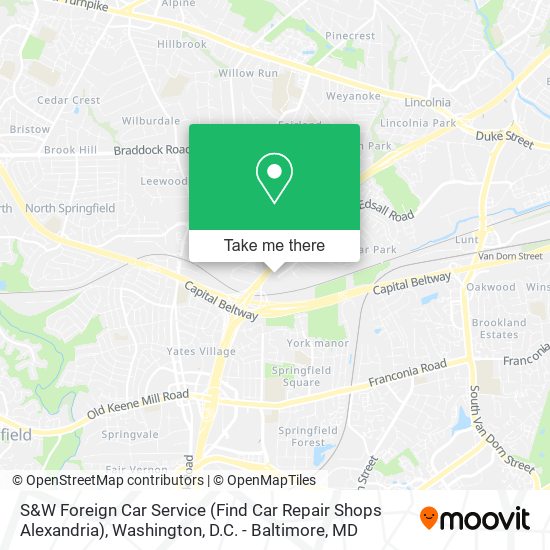 Mapa de S&W Foreign Car Service (Find Car Repair Shops Alexandria)