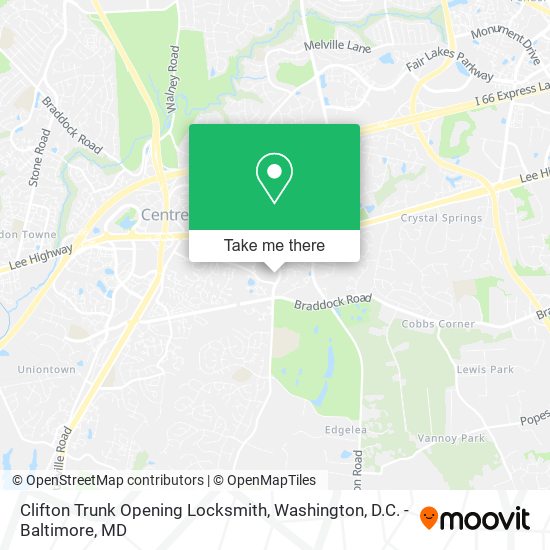 Clifton Trunk Opening Locksmith map