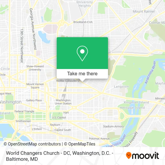 World Changers Church - DC map