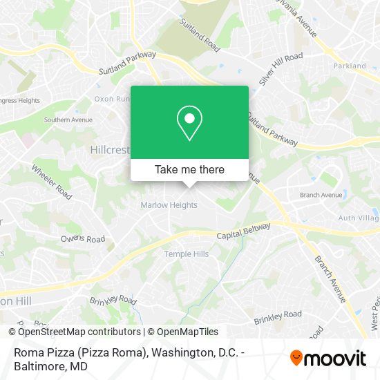 Roma Pizza map