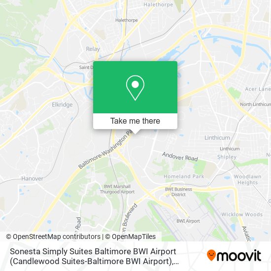 Mapa de Sonesta Simply Suites Baltimore BWI Airport (Candlewood Suites-Baltimore BWI Airport)