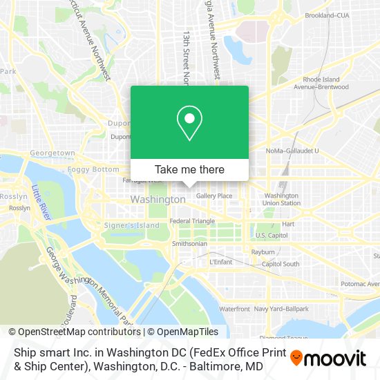 Ship smart Inc. in Washington DC (FedEx Office Print & Ship Center) map