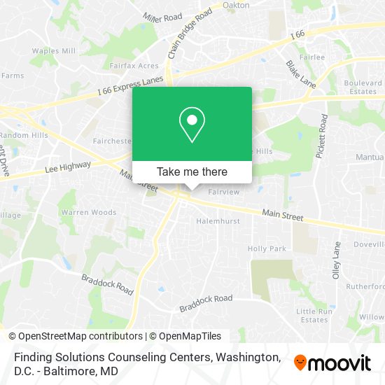 Mapa de Finding Solutions Counseling Centers