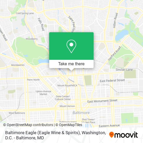 Mapa de Baltimore Eagle (Eagle Wine & Spirits)