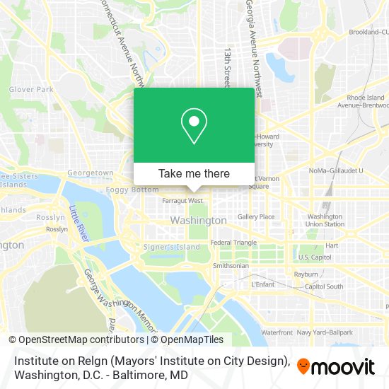 Mapa de Institute on Relgn (Mayors' Institute on City Design)