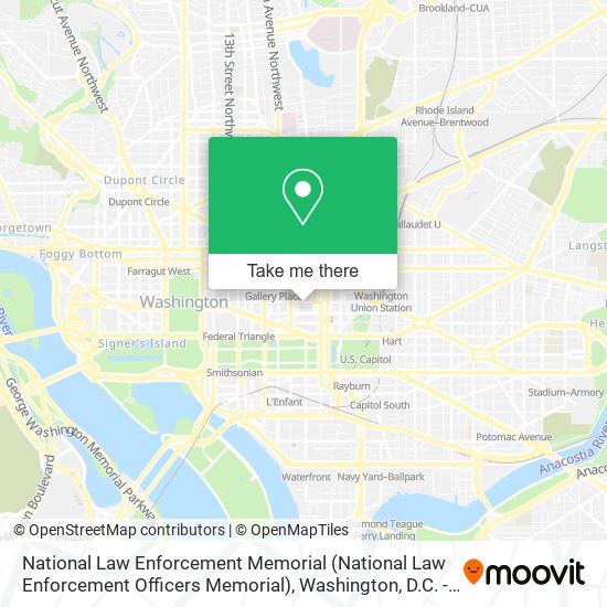 National Law Enforcement Memorial map