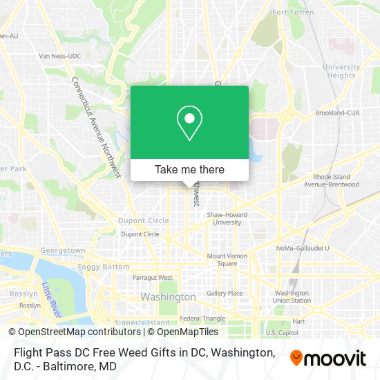 Mapa de Flight Pass DC Free Weed Gifts in DC