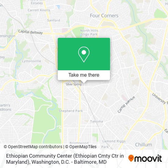 Mapa de Ethiopian Community Center (Ethiopian Cmty Ctr in Maryland)