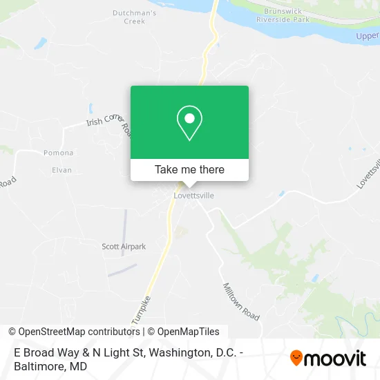 E Broad Way & N Light St map