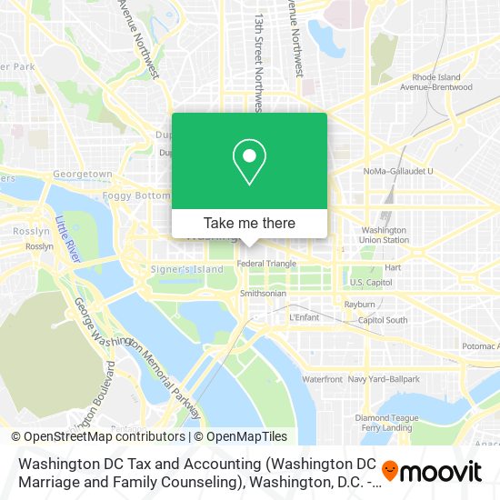 Washington DC Tax and Accounting (Washington DC Marriage and Family Counseling) map