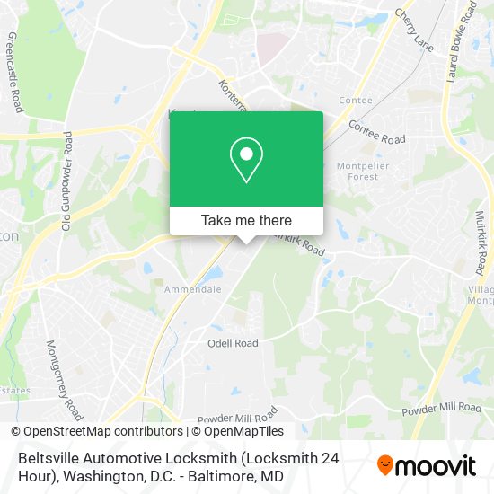 Mapa de Beltsville Automotive Locksmith (Locksmith 24 Hour)