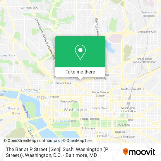 Mapa de The Bar at P Street (Genji Sushi Washington (P Street))