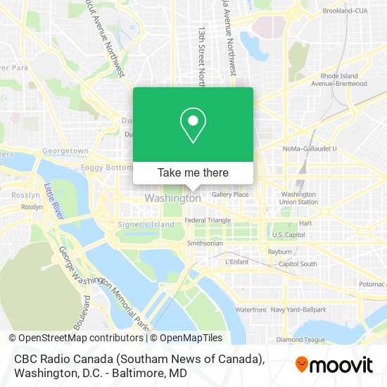 CBC Radio Canada (Southam News of Canada) map