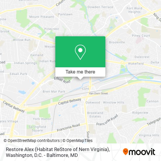 Mapa de Restore Alex (Habitat ReStore of Nern Virginia)
